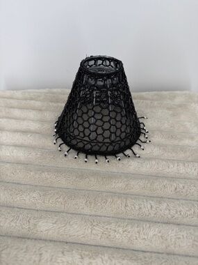 Black Beaded Mesh Mini Lampshade